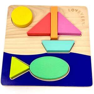 Lovevery Sunny Day Puzzle – Double-Sided Wooden Montessori Toddler Toy